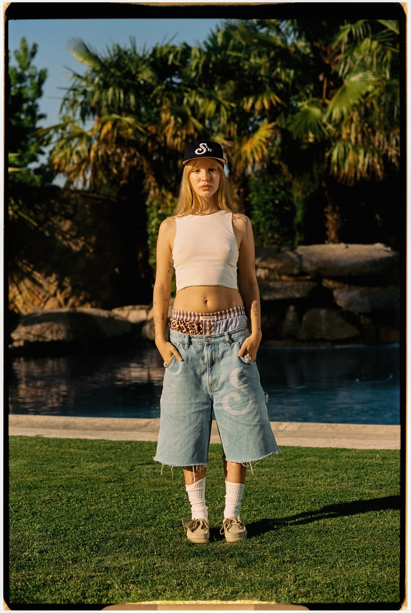 S-STARS DENIM SHORTS DIRT WASHED BLUE